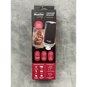 Mueller Living Food Vacuum Sealer Portable Cordless Starter Kit Bags Nozzle